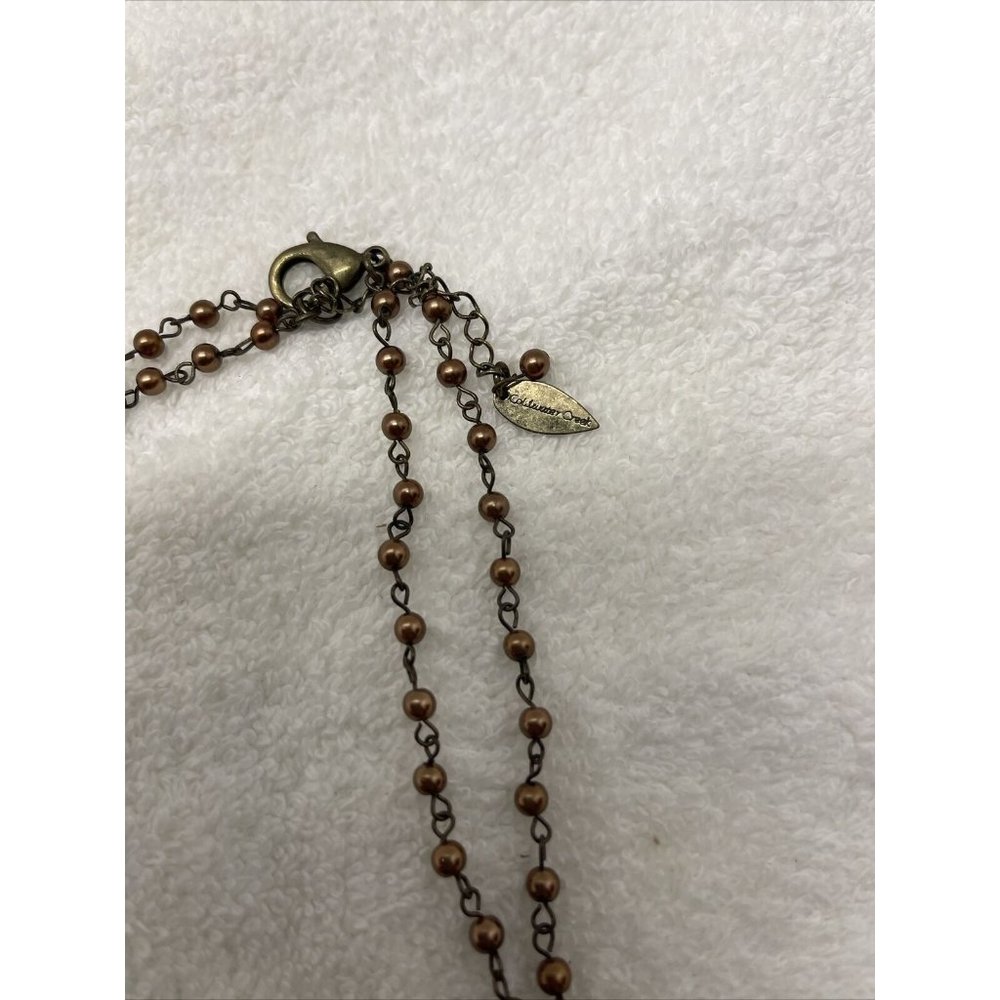 Coldwater Creek Necklace Tiered Layered Brown Bronze Jewelry Costume Fashion 19” - Picture 2 of 5